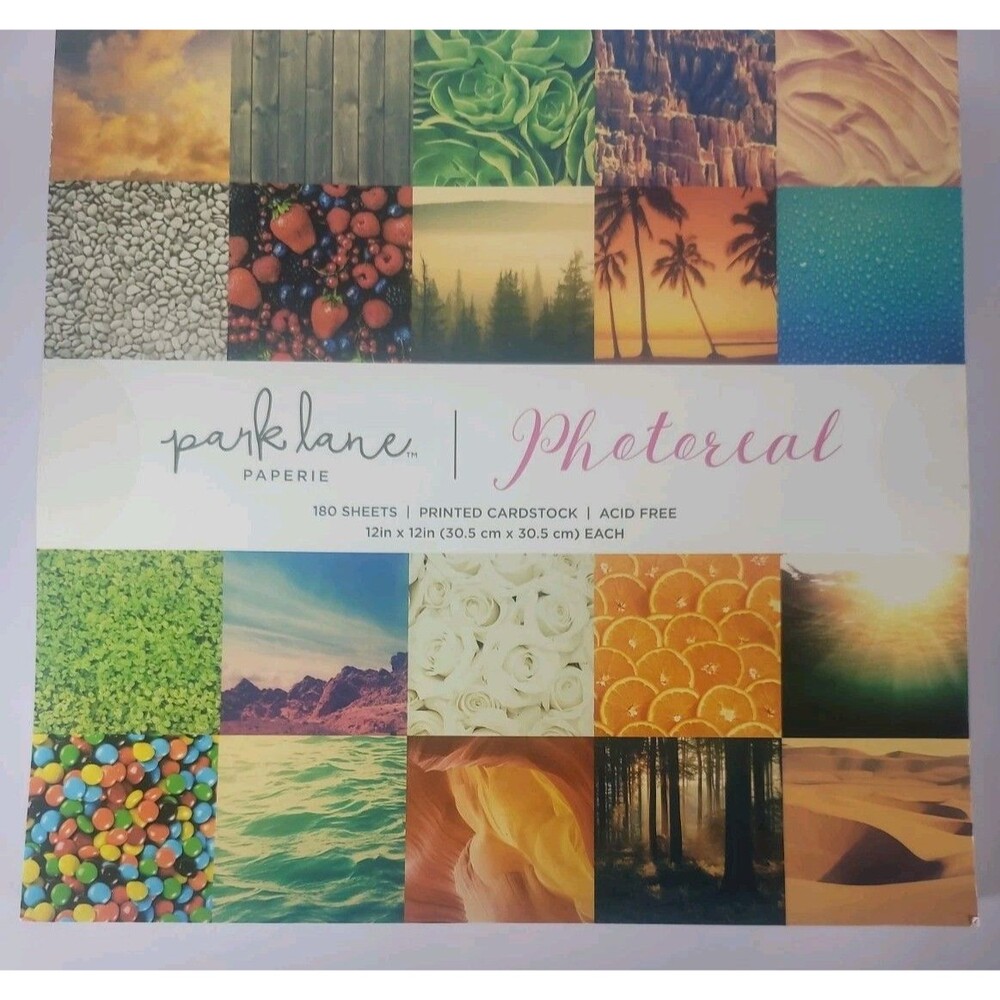 Park Lane Photoreal, 12”X12” Scrapbook Paper, 180 sheets, New